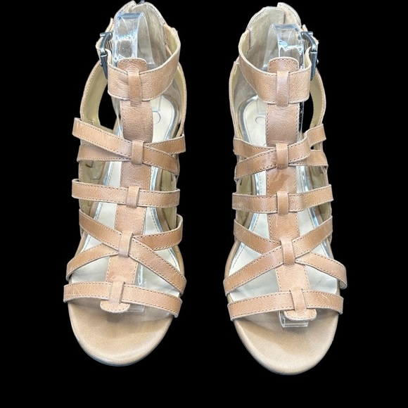 Jessica Simpson Strappy Gladiators Wedge Sandals Brown Size 9.5 - Picture 4 of 14